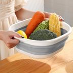 Foldable Massage Foot Bath Bucket with Retractable Design,Portable and Large Capacity for Home Use,Silicone Material with Anti-Slip Bottom,Heat Retention,Ideal for Relaxation and Spa. Gray
