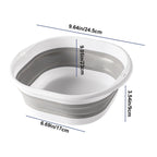 Foldable Massage Foot Bath Bucket with Retractable Design,Portable and Large Capacity for Home Use,Silicone Material with Anti-Slip Bottom,Heat Retention,Ideal for Relaxation and Spa. Gray