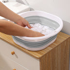 Foldable Massage Foot Bath Bucket with Retractable Design,Portable and Large Capacity for Home Use,Silicone Material with Anti-Slip Bottom,Heat Retention,Ideal for Relaxation and Spa. Gray