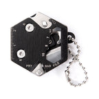 Hexagonal Multitool Keychain,Portable Pocket Tool with Folding Cutter,Screwdriver Set,Bottle Opener for Outdoor Hiking,Camping,Emergency Seat Belt Cutter,Small Fashion Keychain Tool