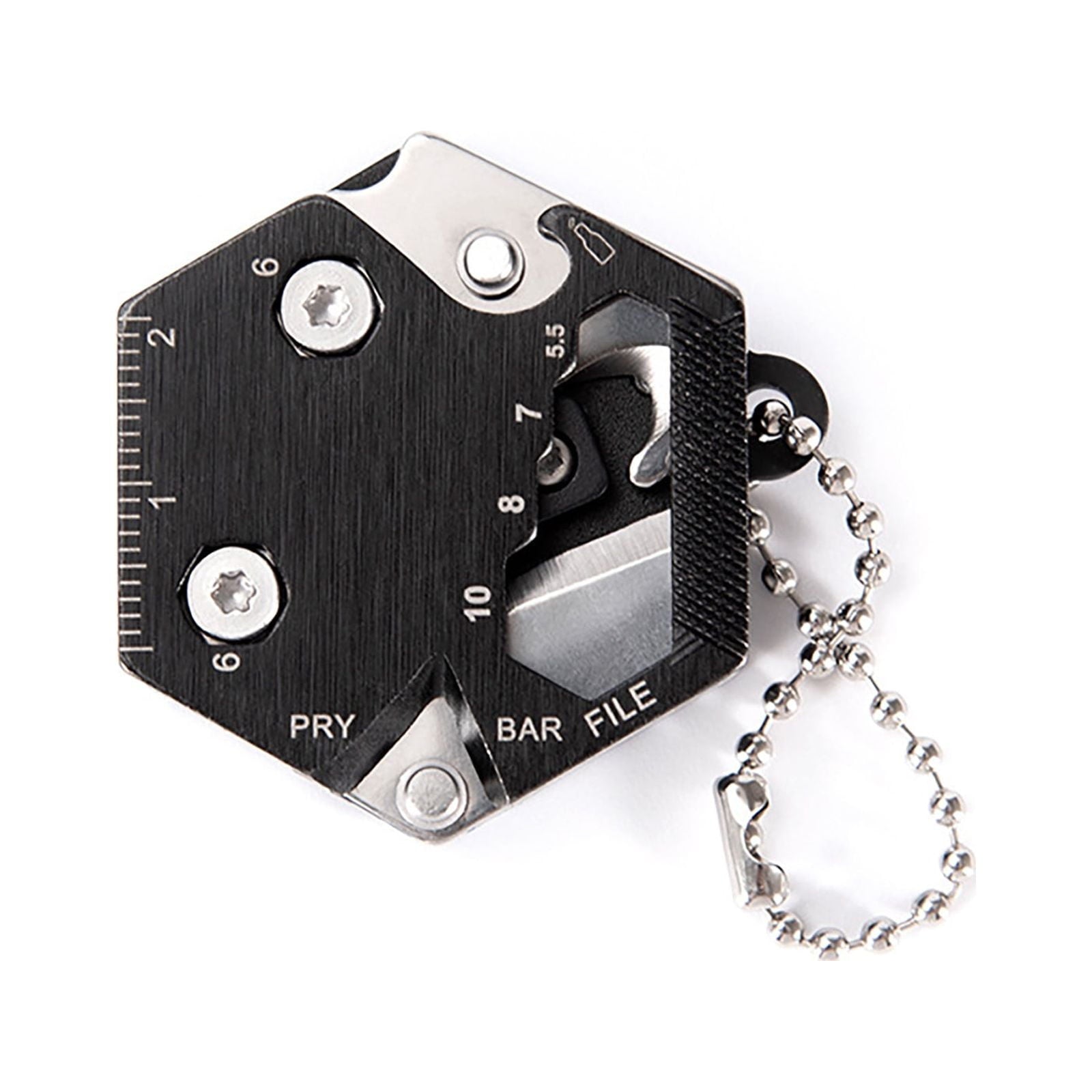 Hexagonal Multitool Keychain,Portable Pocket Tool with Folding Cutter,Screwdriver Set,Bottle Opener for Outdoor Hiking,Camping,Emergency Seat Belt Cutter,Small Fashion Keychain Tool