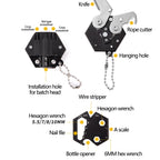 Hexagonal Multitool Keychain,Portable Pocket Tool with Folding Cutter,Screwdriver Set,Bottle Opener for Outdoor Hiking,Camping,Emergency Seat Belt Cutter,Small Fashion Keychain Tool