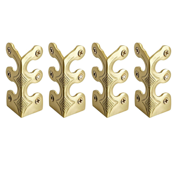 4-Pack Vintage Metal Corner Protectors,Solid Brass Decorative Protective Covers for Furniture & Walls,Easy-Install with Guide Holes,Durable & High-Strength Design for Tables,Cabinets & Skirting B