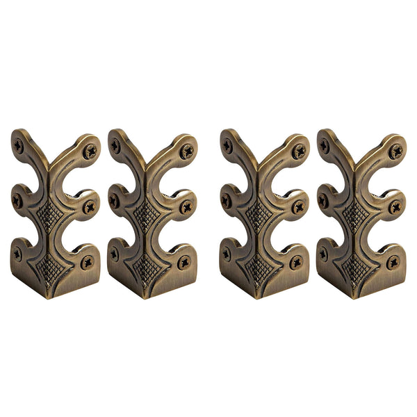 4-Pack Vintage Metal Corner Protectors,Solid Brass Decorative Protective Covers for Furniture & Walls,Easy-Install with Guide Holes,Durable & High-Strength Design for Tables,Cabinets & Skirting D