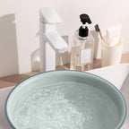 Wide Foot Wash Basin with Two-Color Design, Durable High-Temperature Plastic Washbasin for Laundry and Bathing, 13-Inch Round Shape with Large Capacity, Stable Flat Bottom for Home and Hotel Use B