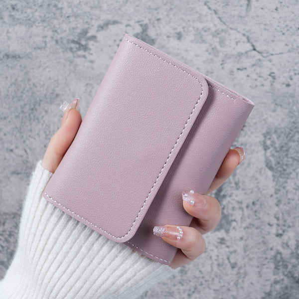 Women's Wallet - Small Women's Wallet - Card Holder - Mini Wallet - Flap Wallet - Faux Leather - Compact Size - Coin Compartment - Gift for Women - Stylish Design - Travel - Convenient Size - PU Leather - 6 Colors - Pack of 6