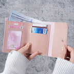 Women's Wallet - Small Women's Wallet - Card Holder - Mini Wallet - Flap Wallet - Faux Leather - Compact Size - Coin Compartment - Gift for Women - Stylish Design - Travel - Convenient Size - PU Leather - 6 Colors - Pack of 6