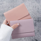 Women's Wallet - Small Women's Wallet - Card Holder - Mini Wallet - Flap Wallet - Faux Leather - Compact Size - Coin Compartment - Gift for Women - Stylish Design - Travel - Convenient Size - PU Leather - 6 Colors - Pack of 6