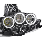 Rechargeable Headlamp 5 LED USB Head Torch 6 Modes Black