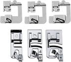 6 Sizes Rolled Hem Presser Foot, Wide Rolled Hem Foot Set & Narrow Hemmer Foot Set for All Low Shank Snap-On Singer, Brother, Babylock, Euro-Pro, Janome, Kenmore, White, Elna S