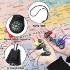 Tutuviw 25Pcs Compass for Kids Bulk,Multi-Color Mini Survival Compass,Outdoor Pocket Compass,Mini Compass Keychain Bulk for Hiking Survival Kits Watchband Bracelet Necklace Key Chain