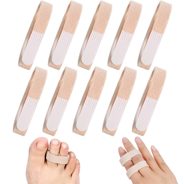 Hook and Loop Finger Wrap,Tutuviw 10 Pcs Washable and Reusable Buddy Straps for Fingers,Buddy Tape Finger Straps,Toe Separator for Bunion,Finger Brace for Injured/Jammed/Trigger Finger Support(Black) Skin