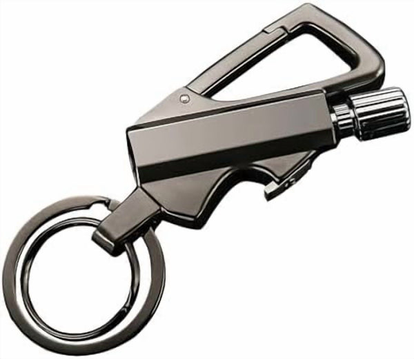 Permanent Match with Bottle Opener Metal Keychain Lighter, Reusable Waterproof Matchstick Fire Starter, for Camping Hunting, Multifunctional Match Outdoor Camping Match Lighter, Gift Ideas Black