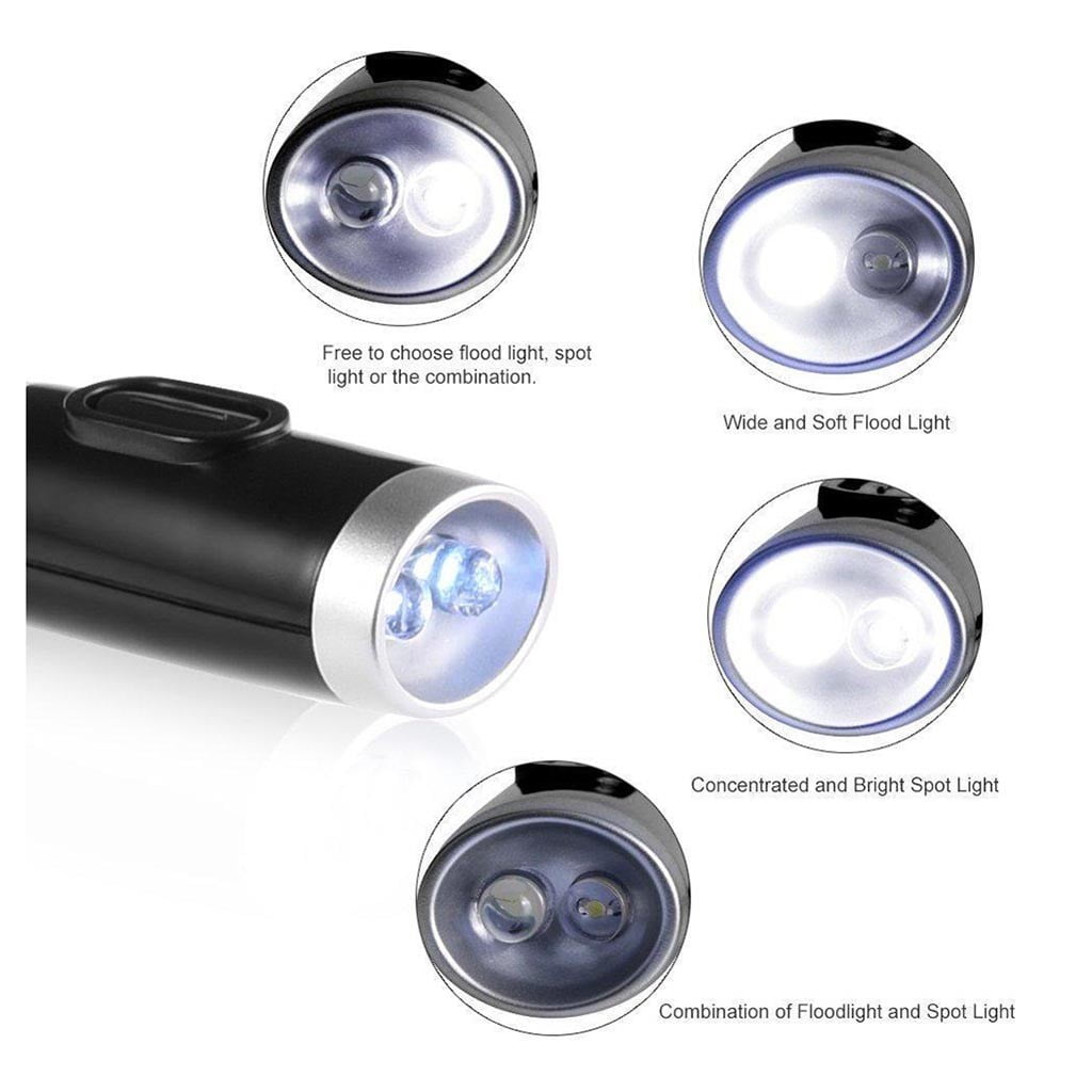 Rechargeable LED Neck Reading Light, 3 Modes Neck Reading Lamp, Hands Free Flexible Torch, U-Shaped LED Light with Soft Silicone Arms Comfortable Wear, for Camping Repairing Knitting Black