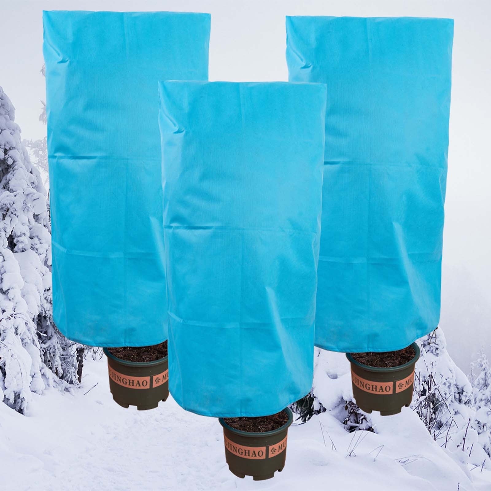 Plants Covers Freeze Protection, Frost Blankets with Drawstring, Winter Plants Protection Covers for Outdoor Plants Potted Shrubs L