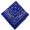 22 inch Cotton Paisley Bandana Multi Colored Set Cowboy Bandana Head Scarf Double-sided for Men & Women Dark Blue