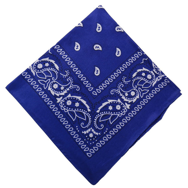 22 inch Cotton Paisley Bandana Multi Colored Set Cowboy Bandana Head Scarf Double-sided for Men & Women Dark Blue