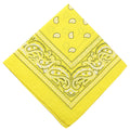 22 inch Cotton Paisley Bandana Multi Colored Set Cowboy Bandana Head Scarf Double-sided for Men & Women Gold
