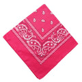 22 inch Cotton Paisley Bandana Multi Colored Set Cowboy Bandana Head Scarf Double-sided for Men & Women Hot Pink