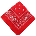 22 inch Cotton Paisley Bandana Multi Colored Set Cowboy Bandana Head Scarf Double-sided for Men & Women Red