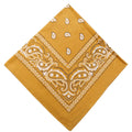22 inch Cotton Paisley Bandana Multi Colored Set Cowboy Bandana Head Scarf Double-sided for Men & Women Yellow