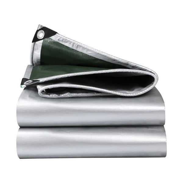Heavy Duty Tarp Cover, Thick Tarps Waterproof Tear and Rip Proof UV Resistant Tarpaulin with Reinforced Grommets and Edges F