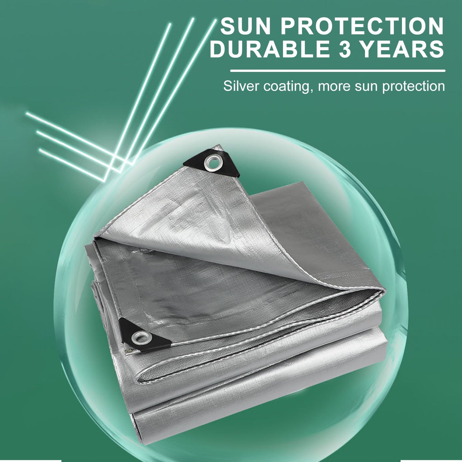 Heavy Duty Tarp Cover, Thick Tarps Waterproof Tear and Rip Proof UV Resistant Tarpaulin with Reinforced Grommets and Edges F