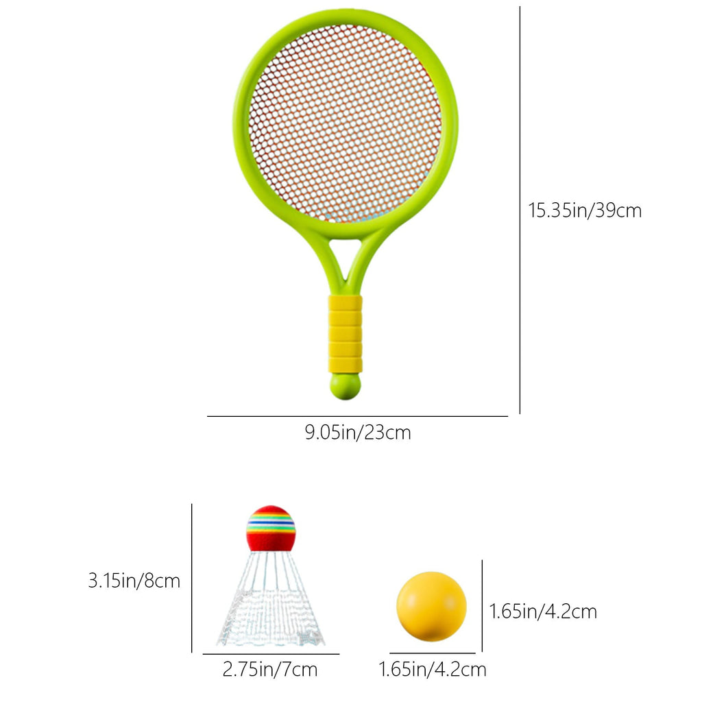 Kids Badminton & Tennis Set - Racket Family Sports Gift with Balls， Lightweight Beginner Gear for Ages 6-12, Indoor/Outdoor Play Blue