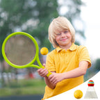 Kids Badminton & Tennis Set - Racket Family Sports Gift with Balls， Lightweight Beginner Gear for Ages 6-12, Indoor/Outdoor Play Blue