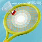 Kids Badminton & Tennis Set - Racket Family Sports Gift with Balls， Lightweight Beginner Gear for Ages 6-12, Indoor/Outdoor Play Blue