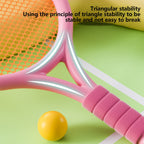 Kids Badminton & Tennis Set - Racket Family Sports Gift with Balls， Lightweight Beginner Gear for Ages 6-12, Indoor/Outdoor Play Red