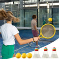 Kids Badminton & Tennis Set - Racket Family Sports Gift with Balls， Lightweight Beginner Gear for Ages 6-12, Indoor/Outdoor Play Red 1