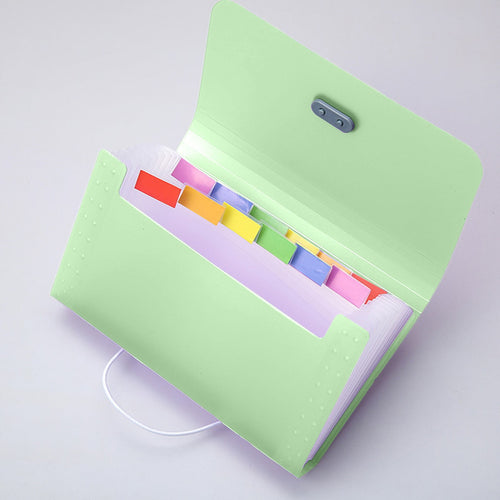 13 Pocket Portable A6 Mini Accordion File Organizer - Blue