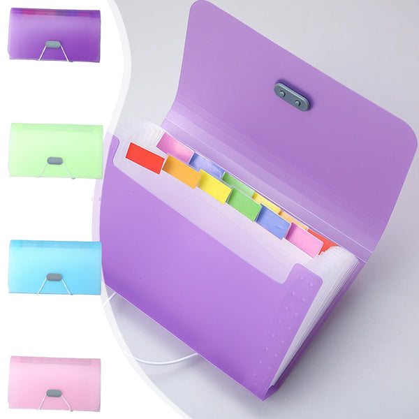 13 Pocket Portable A6 Mini Accordion File Organizer - Purple