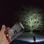 Crank Flashlight, Emergency Rechargeable LED Flashlight, Portable Camping Light, Self Powered Rechargeable Flashlight for Outdoor Mountaineering Backpack Hiking As Show Black