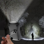Crank Flashlight, Emergency Rechargeable LED Flashlight, Portable Camping Light, Self Powered Rechargeable Flashlight for Outdoor Mountaineering Backpack Hiking As Show white