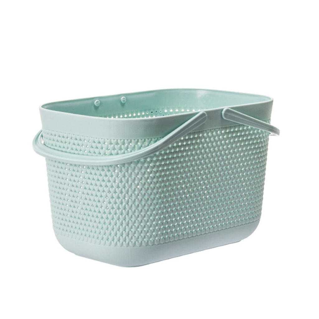 Portable Shower Tote Plastic Storage Basket with Handle Box Organizer Bin for Bathroom, Pantry, Kitchen, College Dorm (11.22×7.09×7.09 inch) As Show Green