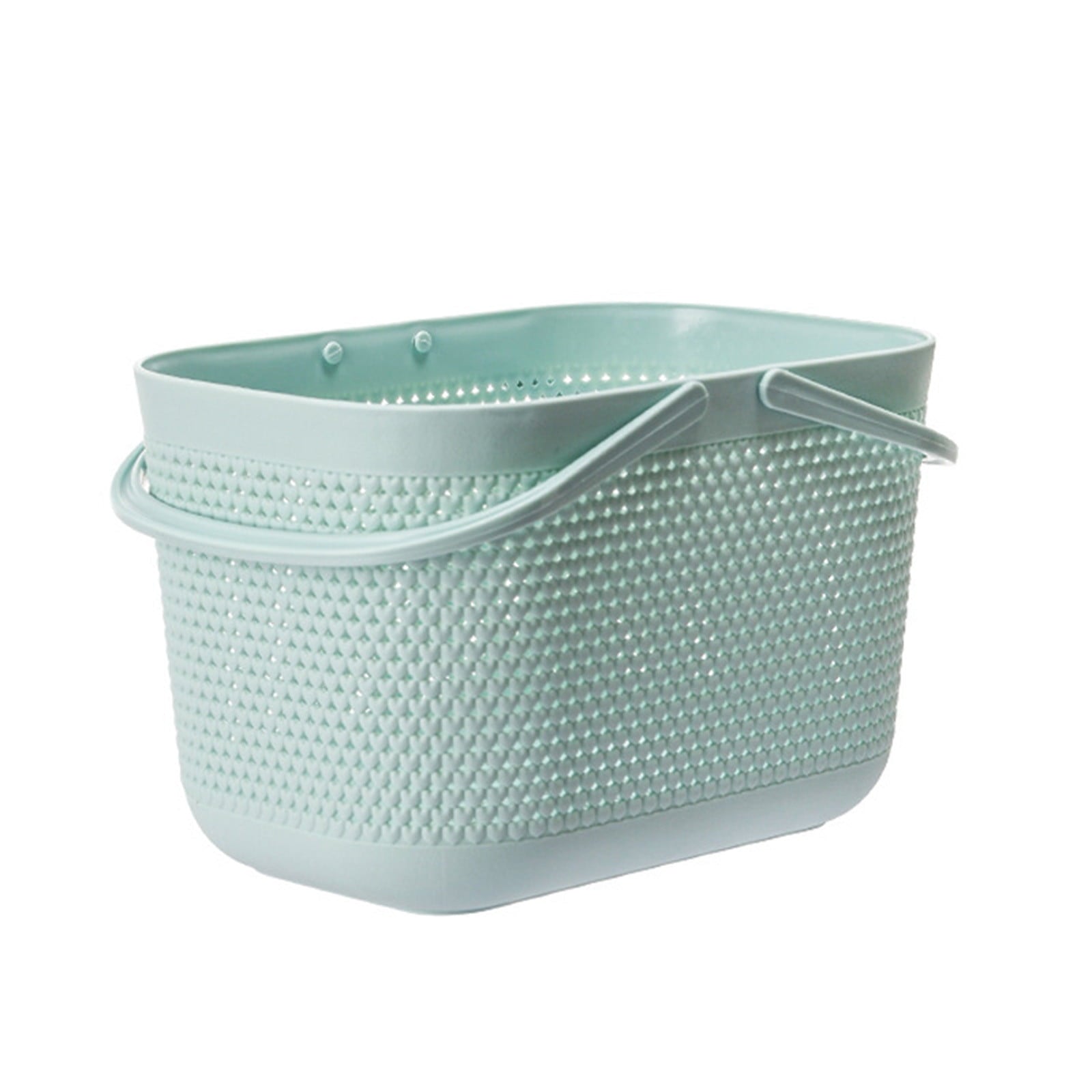 Portable Shower Tote Plastic Storage Basket with Handle Box Organizer Bin for Bathroom, Pantry, Kitchen, College Dorm (11.22×7.09×7.09 inch) As Show Green