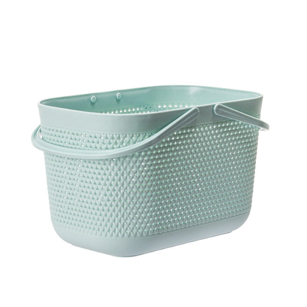Portable Shower Tote Plastic Storage Basket with Handle Box Organizer Bin for Bathroom, Pantry, Kitchen, College Dorm (11.22×7.09×7.09 inch) As Show Green