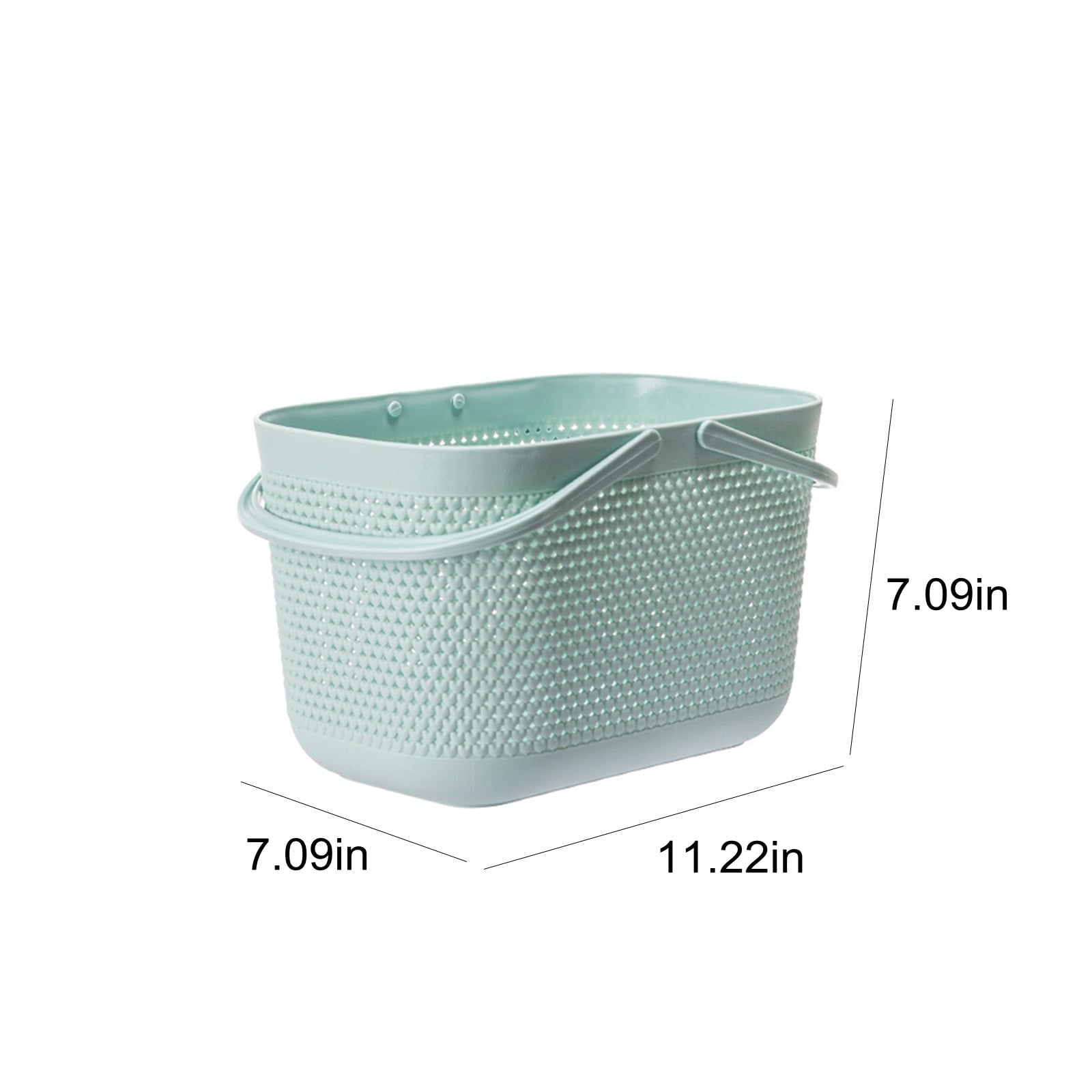 Portable Shower Tote Plastic Storage Basket with Handle Box Organizer Bin for Bathroom, Pantry, Kitchen, College Dorm (11.22×7.09×7.09 inch) As Show Green