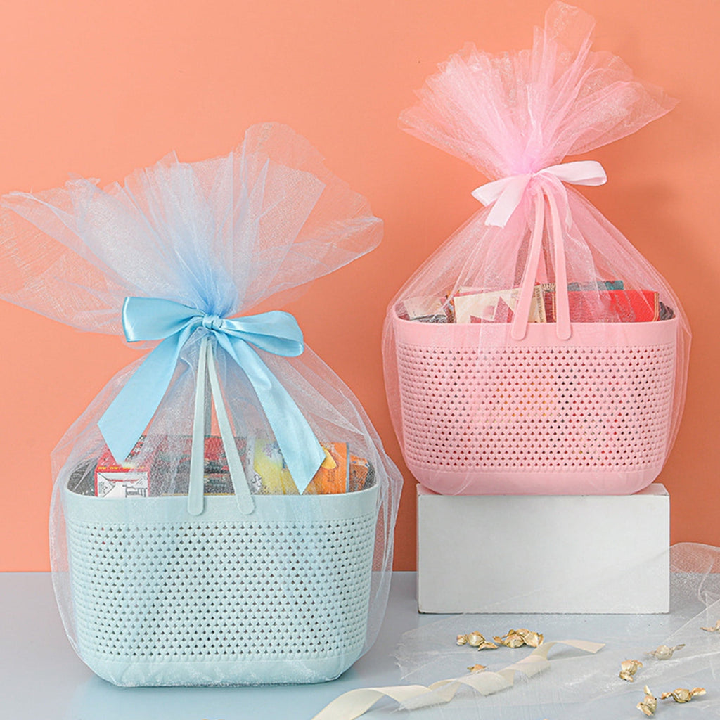 Portable Shower Tote Plastic Storage Basket with Handle Box Organizer Bin for Bathroom, Pantry, Kitchen, College Dorm (11.22×7.09×7.09 inch) As Show Green