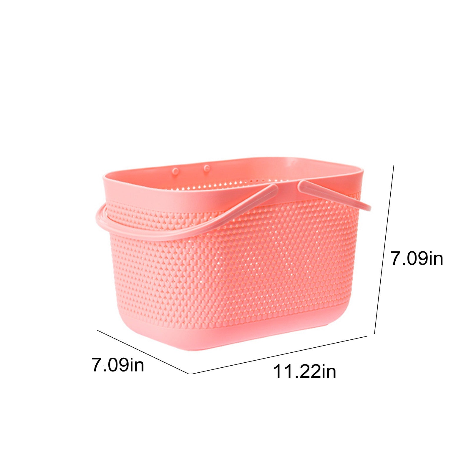 Portable Shower Tote Plastic Storage Basket with Handle Box Organizer Bin for Bathroom, Pantry, Kitchen, College Dorm (11.22×7.09×7.09 inch) 11.22" x 7.09" x 7.09" Orange