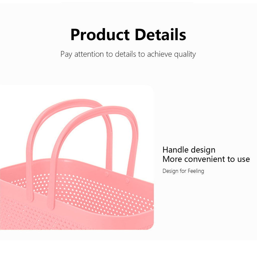 Portable Shower Tote Plastic Storage Basket with Handle Box Organizer Bin for Bathroom, Pantry, Kitchen, College Dorm (11.22×7.09×7.09 inch) 11.22" x 7.09" x 7.09" Orange