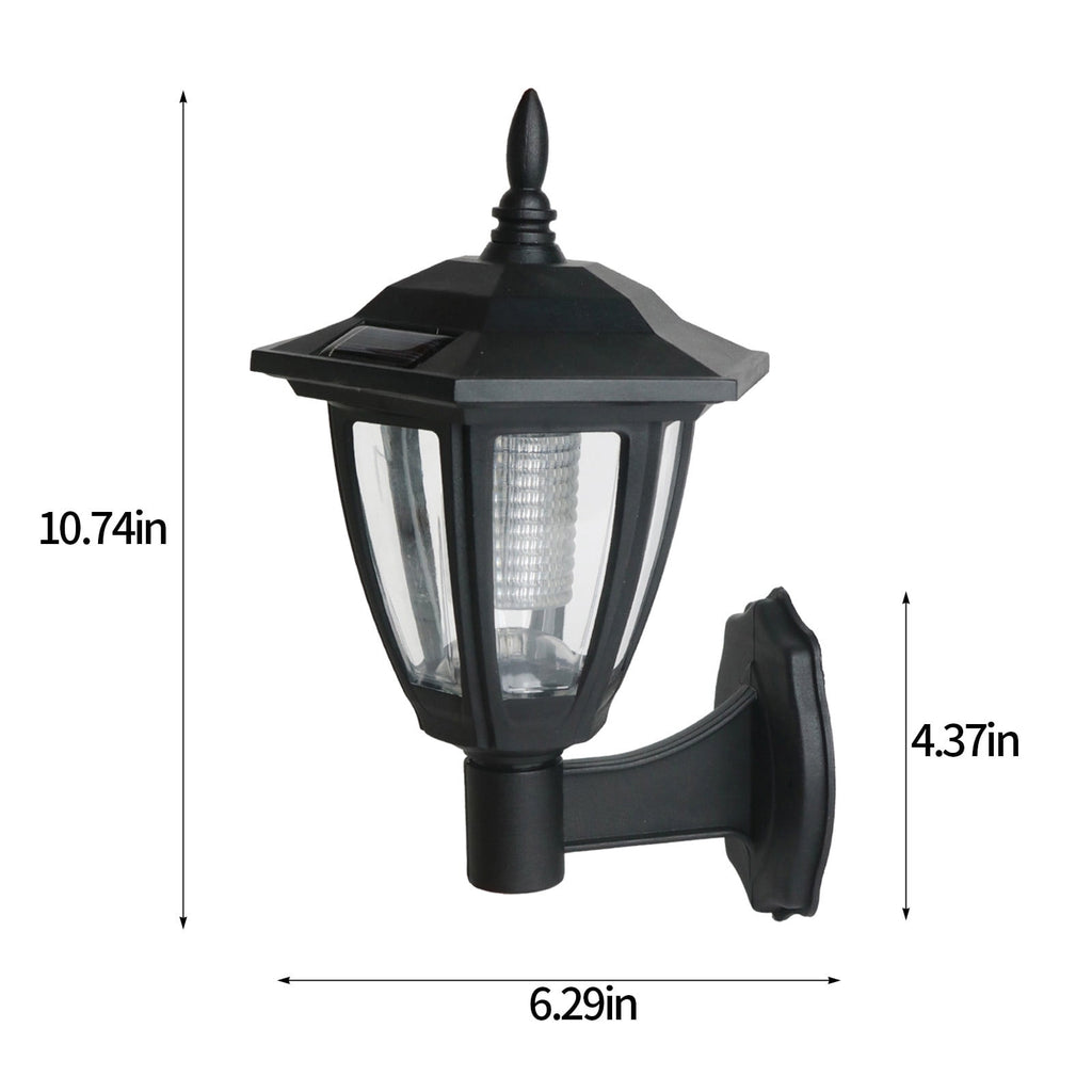 Solar Powered Wall Lanterns Outdoor, Dusk to Dawn Motion Sensor LED Sconce Lights Waterproof, Exterior Front Porch Security Lamps for Wall Mount Patio Fence Cold White Black