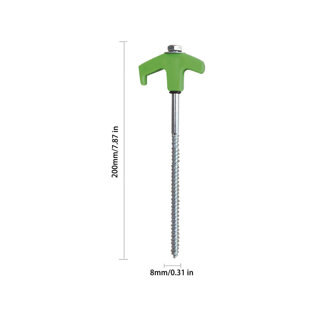 Tent Stakes Heavy Duty, 8 Inch Screw in Tent Stakes, Ground Anchors Screw in, Tent Pegs Camping Stakes, Metal Threaded Tent Spikes 4 pc Green