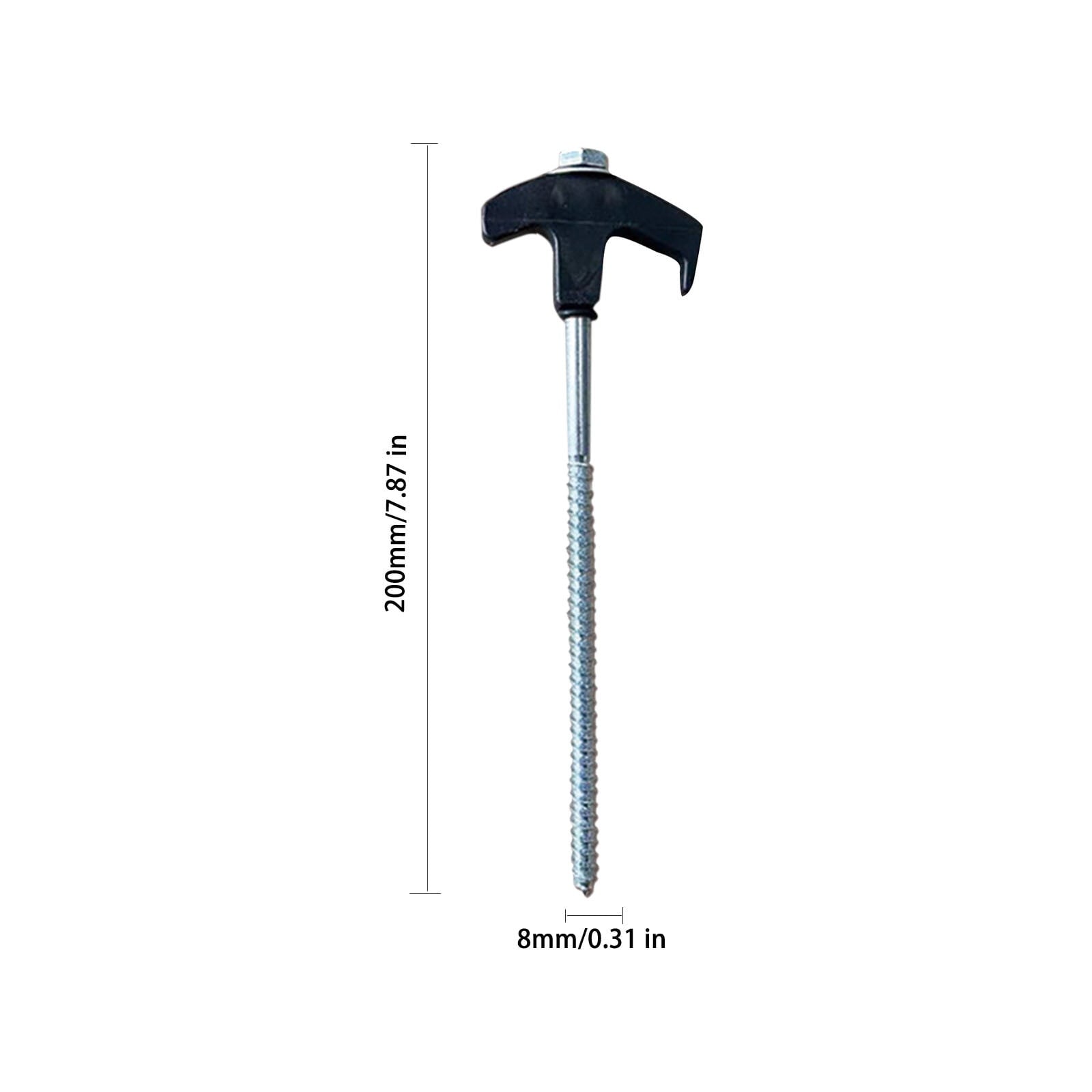 Tent Stakes Heavy Duty, 8 Inch Screw in Tent Stakes, Ground Anchors Screw in, Tent Pegs Camping Stakes, Metal Threaded Tent Spikes 8 pc White