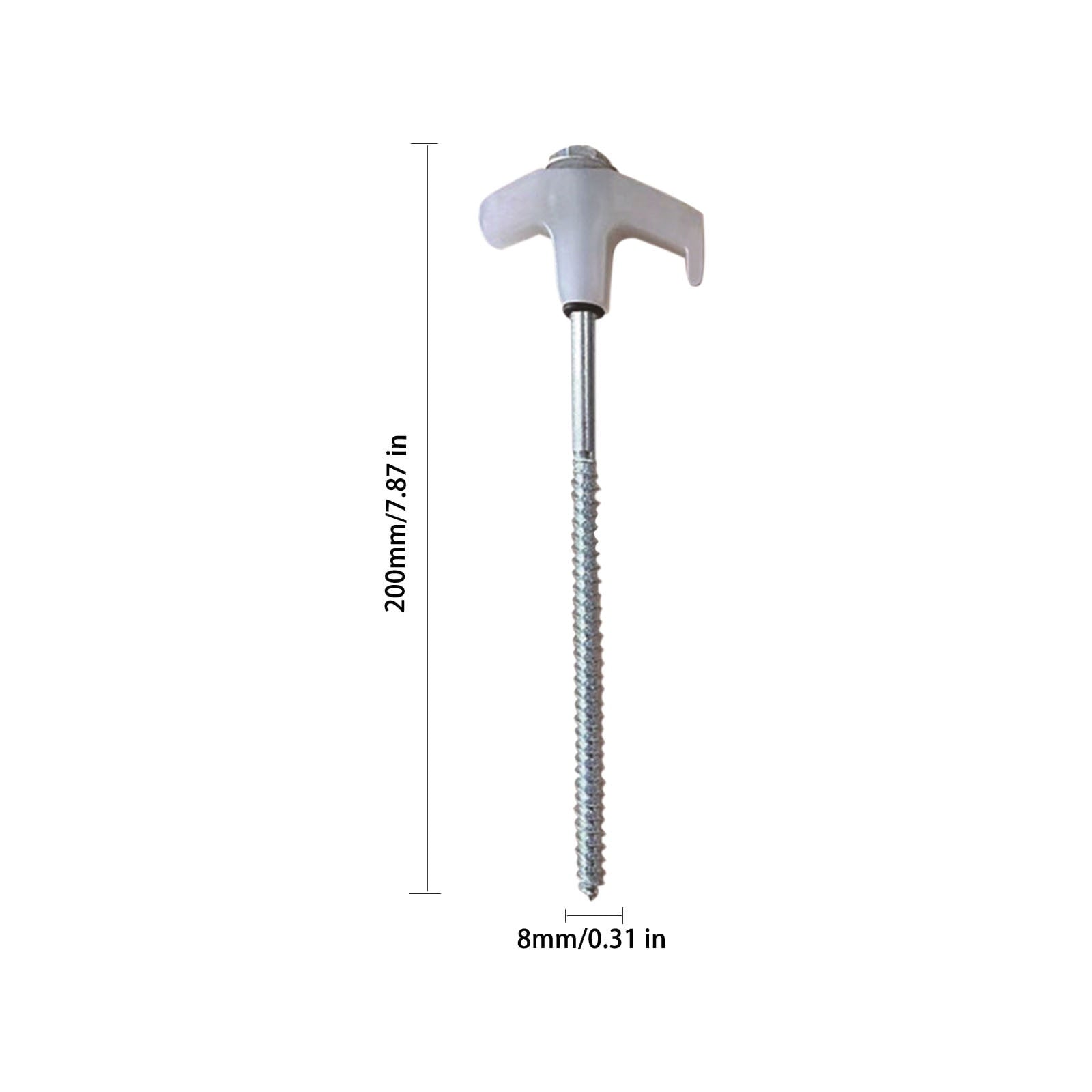 Tent Stakes Heavy Duty, 8 Inch Screw in Tent Stakes, Ground Anchors Screw in, Tent Pegs Camping Stakes, Metal Threaded Tent Spikes 12 pc White