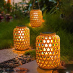 Kdkad Solar Lanterns Outdoor Hanging Lantern Lights, Hollowed-Out Metal Decor Lantern, LED Decorative Garden Light - Delicate Garden Decoration For Patio(1pack)