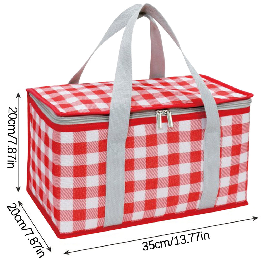 Large Picnic Basket Shopping Basket Camping Picnic Basket Travel Picnic Bag Portable Bento Bag Thermal Insulation Bag Red