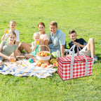Large Picnic Basket Shopping Basket Camping Picnic Basket Travel Picnic Bag Portable Bento Bag Thermal Insulation Bag Red